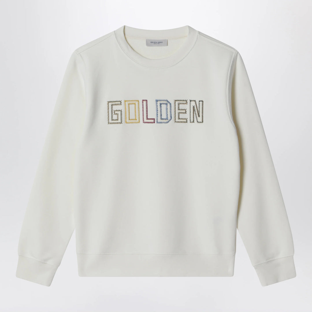 Golden Goose - White sweatshirt with embroidered logo