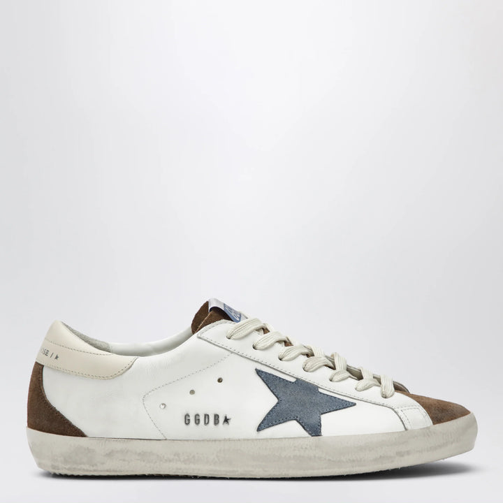 Golden Goose - Golden Goose Super-Star sneakers in white/brown/denim blue/cream