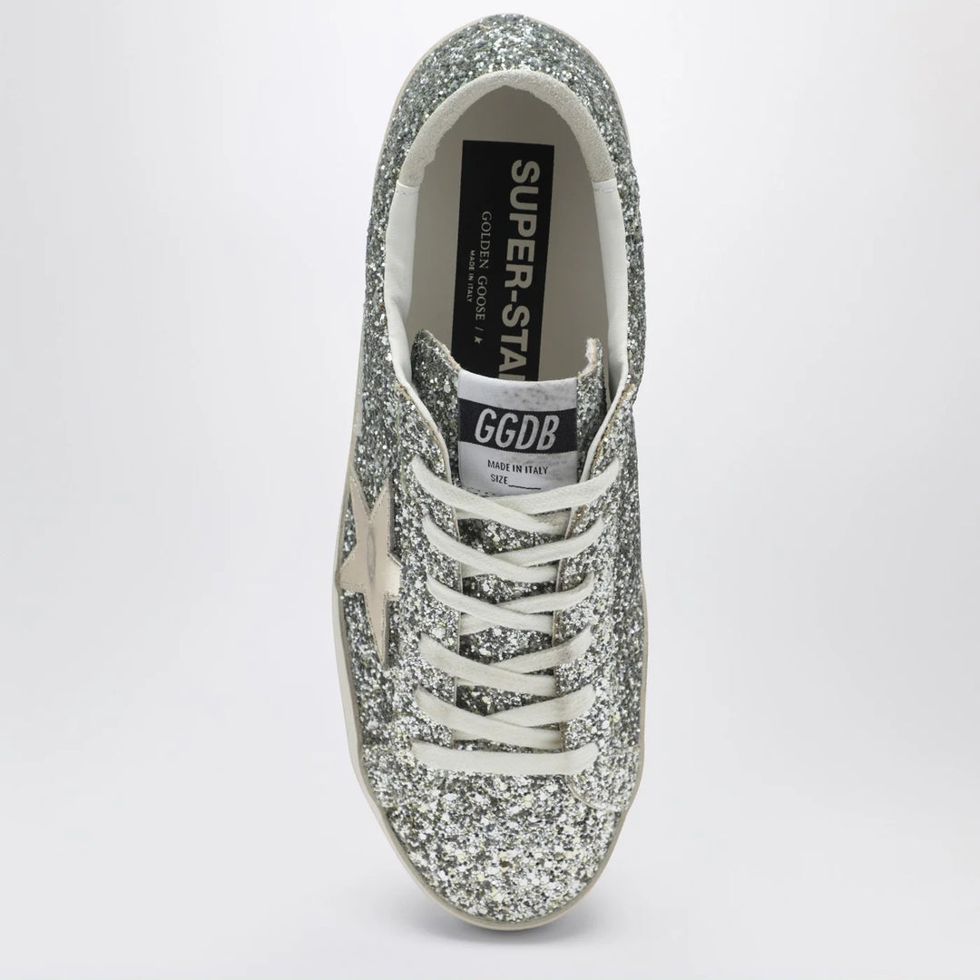 Golden Goose - Super-Star Sneakers in silver glitter with dégradé effect