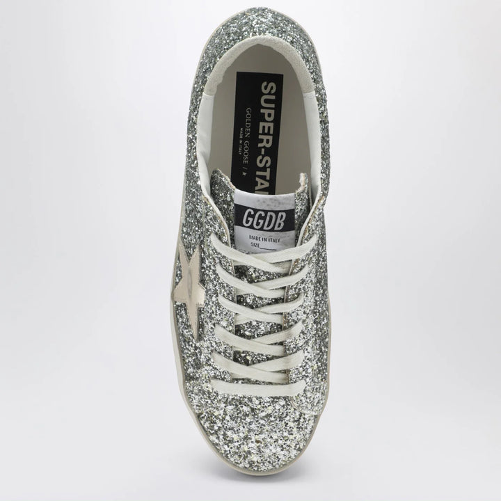 Golden Goose - Super-Star Sneakers in silver glitter with dégradé effect