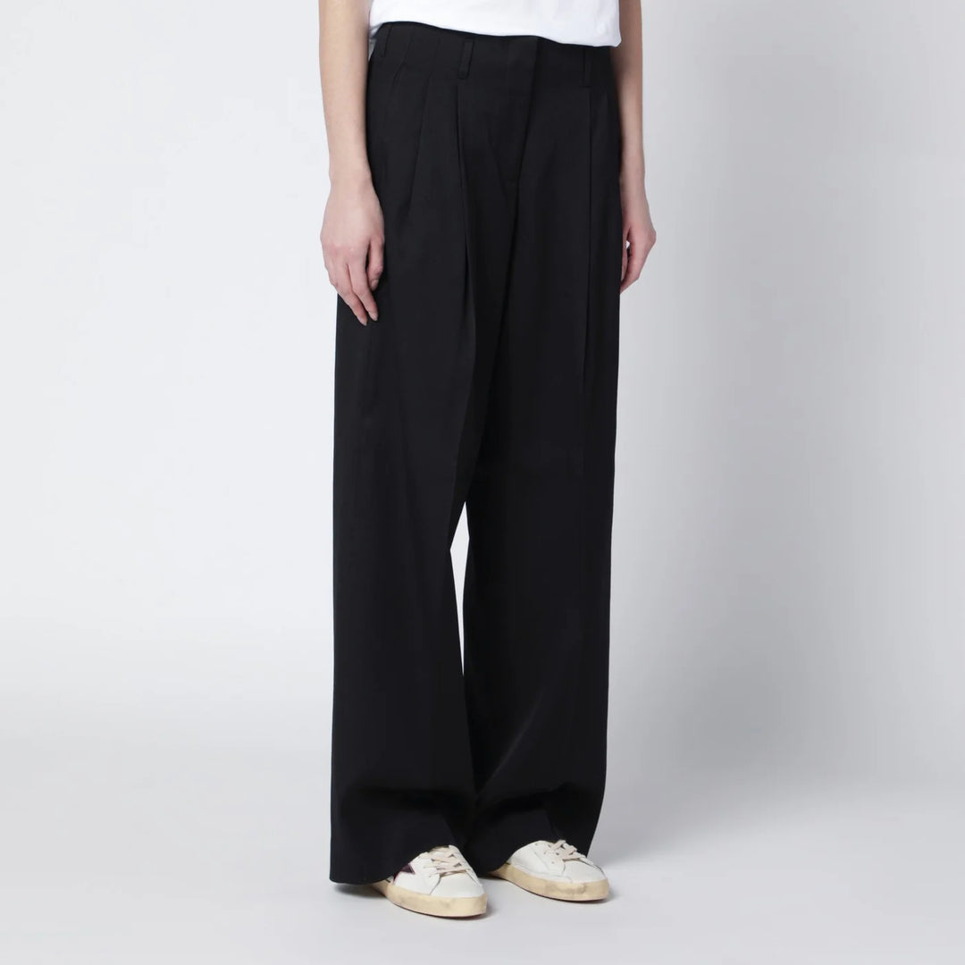 Golden Goose - Wide black wool trousers