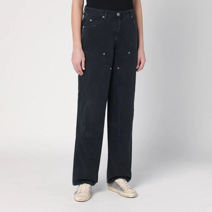 Golden Goose - Wide black trousers in denim