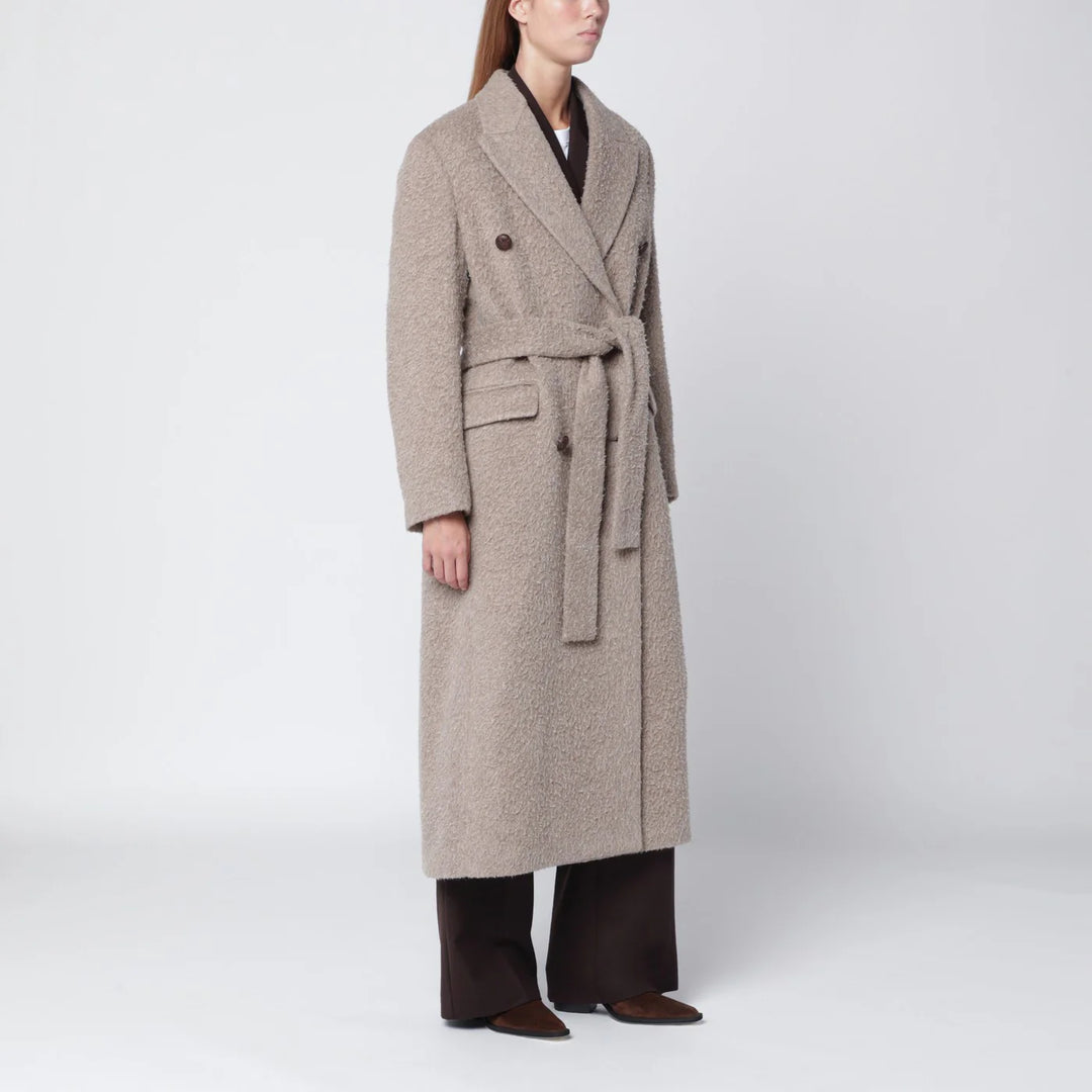 Golden Goose - Greige wool-blend belted coat