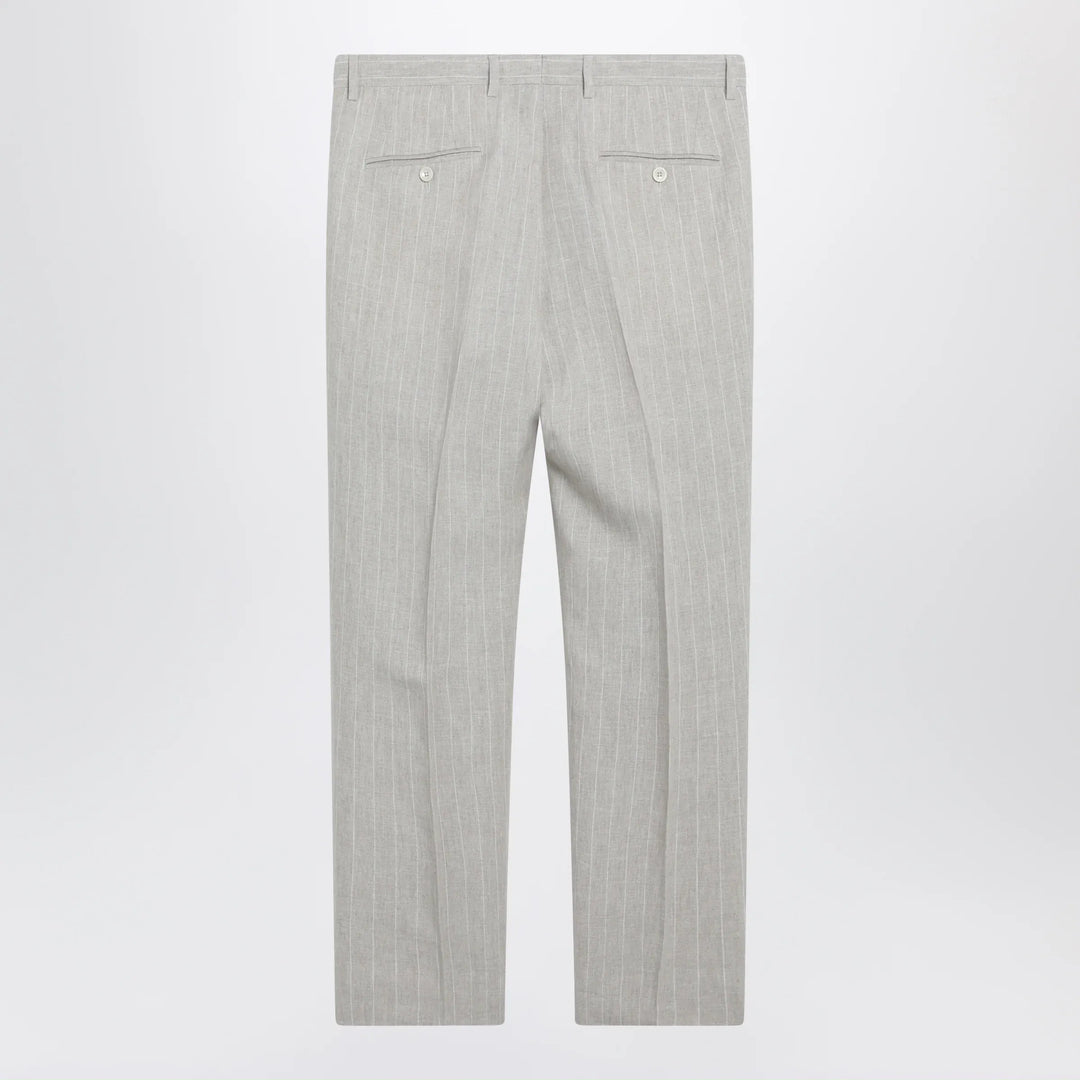 Dolce&amp;Gabbana - Pinstripe linen tailored trousers