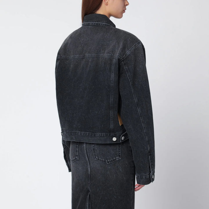HAIKURE - Black washed-effect Renee denim jacket