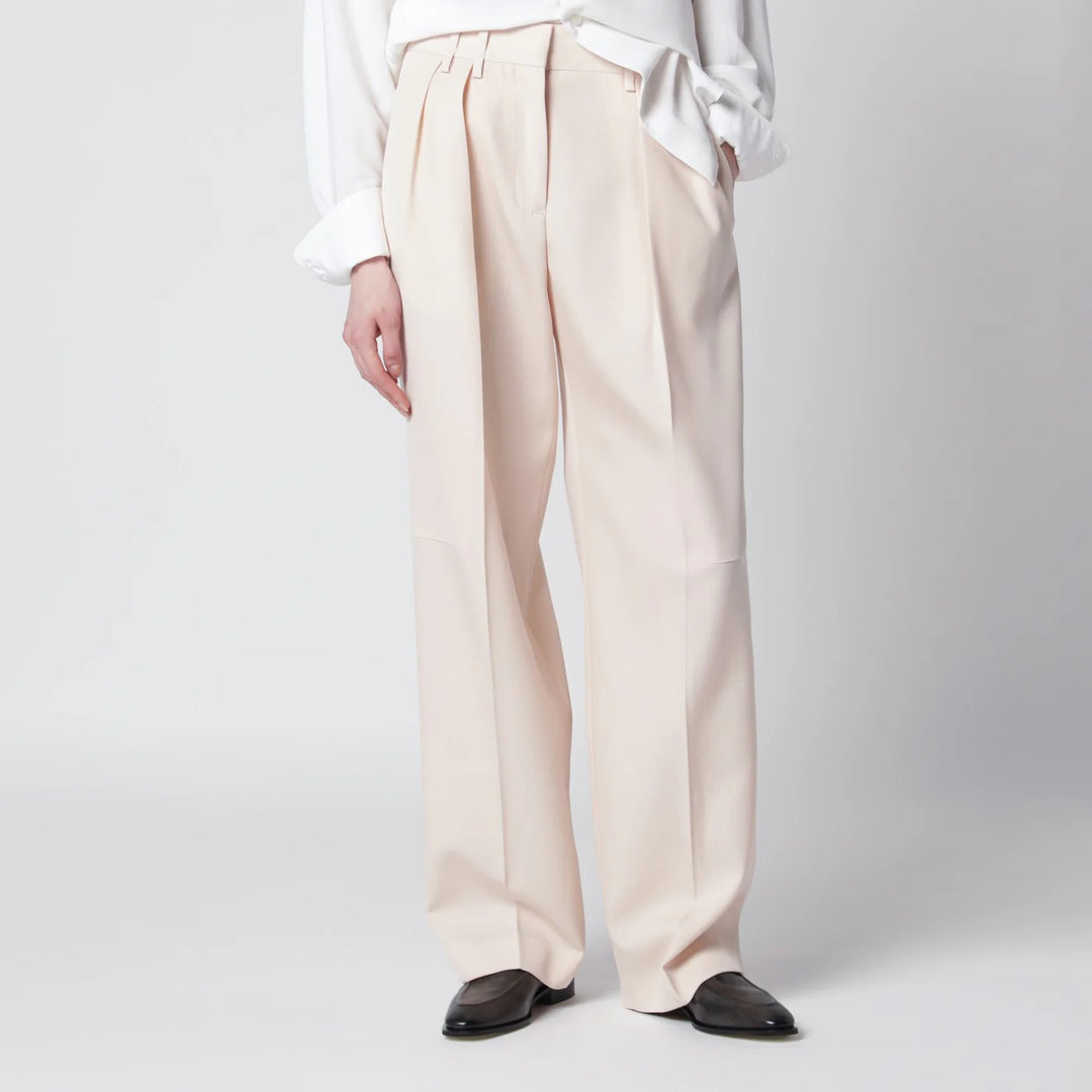 Jil Sander - Ivory wool gabardine trousers