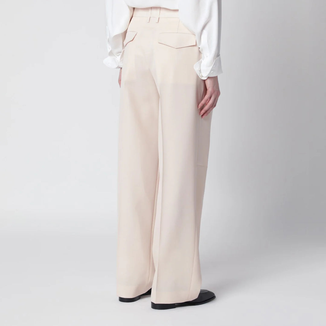 Jil Sander - Ivory wool gabardine trousers
