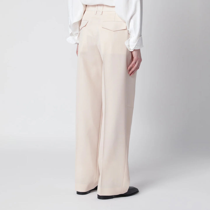 Jil Sander - Ivory wool gabardine trousers