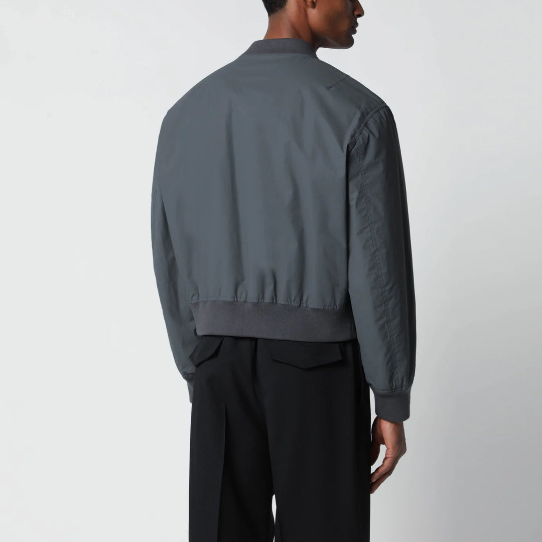 Jil Sander - Grey cotton zip-up bomber jacket