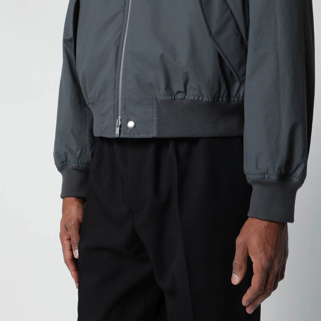 Jil Sander - Grey cotton zip-up bomber jacket