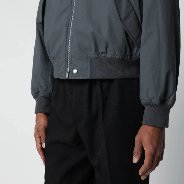 Jil Sander - Grey cotton zip-up bomber jacket
