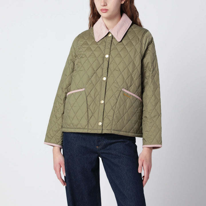 Barbour - Liddesdale Cropped Icons quilted jacket in olive green