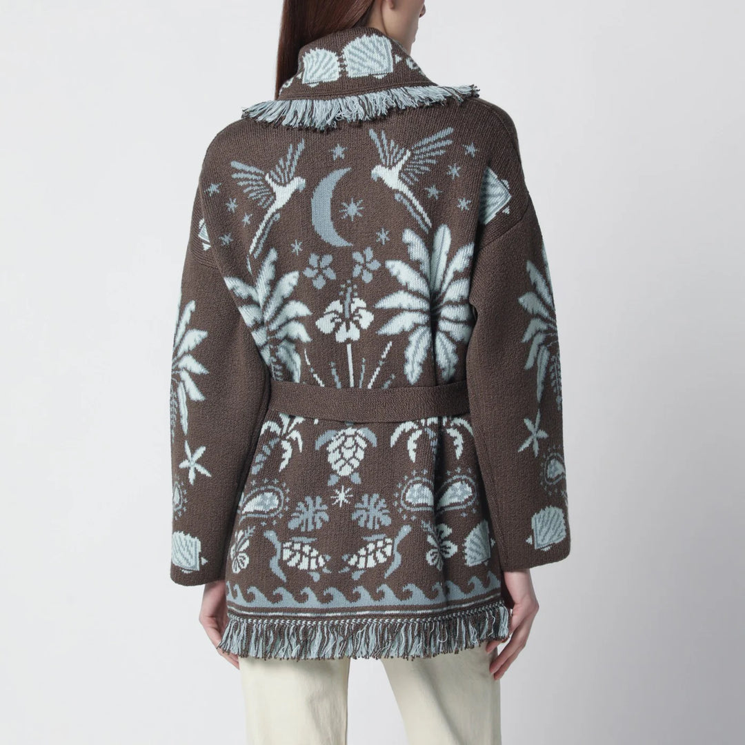 Alanui - Echoes Of The Island brown/aquamarine cardigan