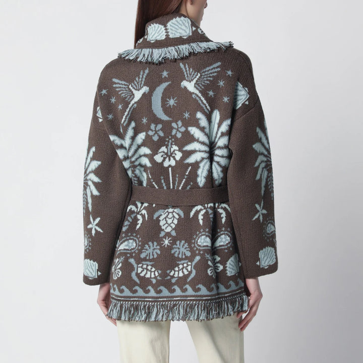 Alanui - Echoes Of The Island brown/aquamarine cardigan