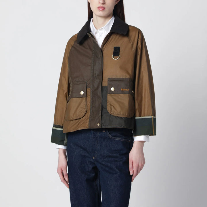 Barbour - Alma jacket sand beige/olive green in waxed cotton