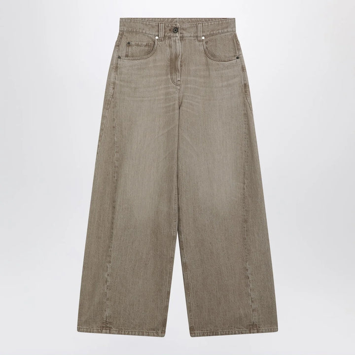 Brunello Cucinelli - Wide-leg desert-colored jeans
