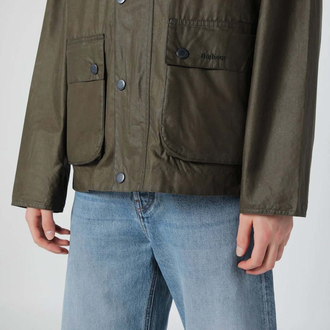 Barbour - Modern Bedale olive green waxed jacket
