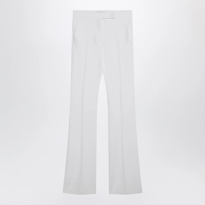 Max Mara - Optical white slim trousers in crêpe canvas