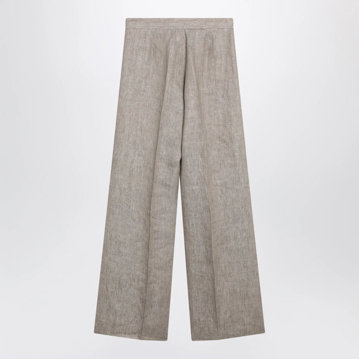 Max Mara - Beige chevron linen trousers