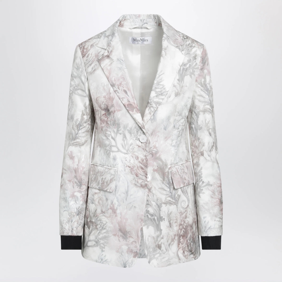 Max Mara - Slim blazer in printed organza and cotton gabardine