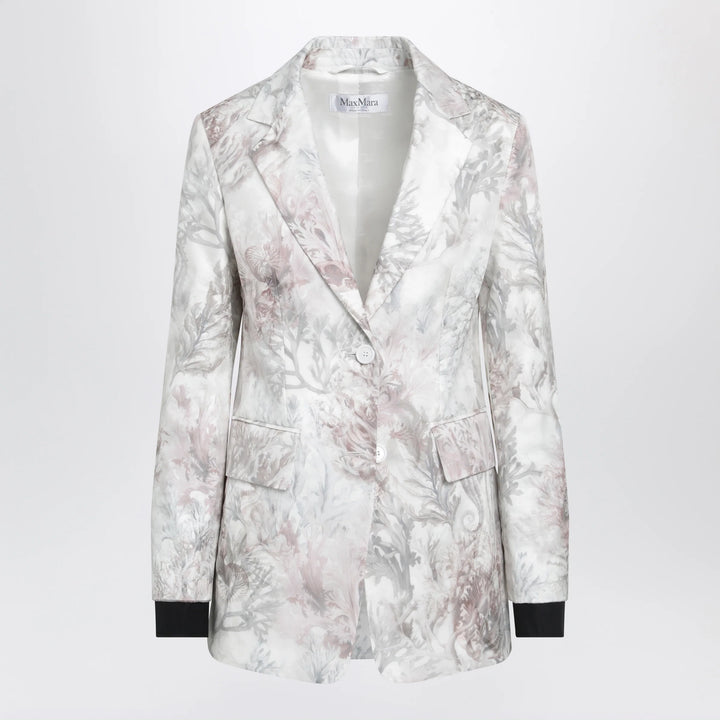 Max Mara - Slim blazer in printed organza and cotton gabardine