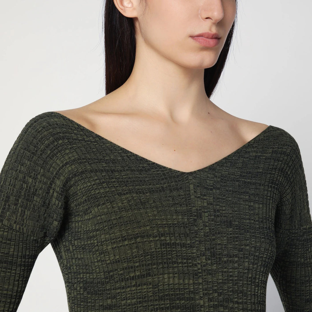 6397 - Double-V military green sweater