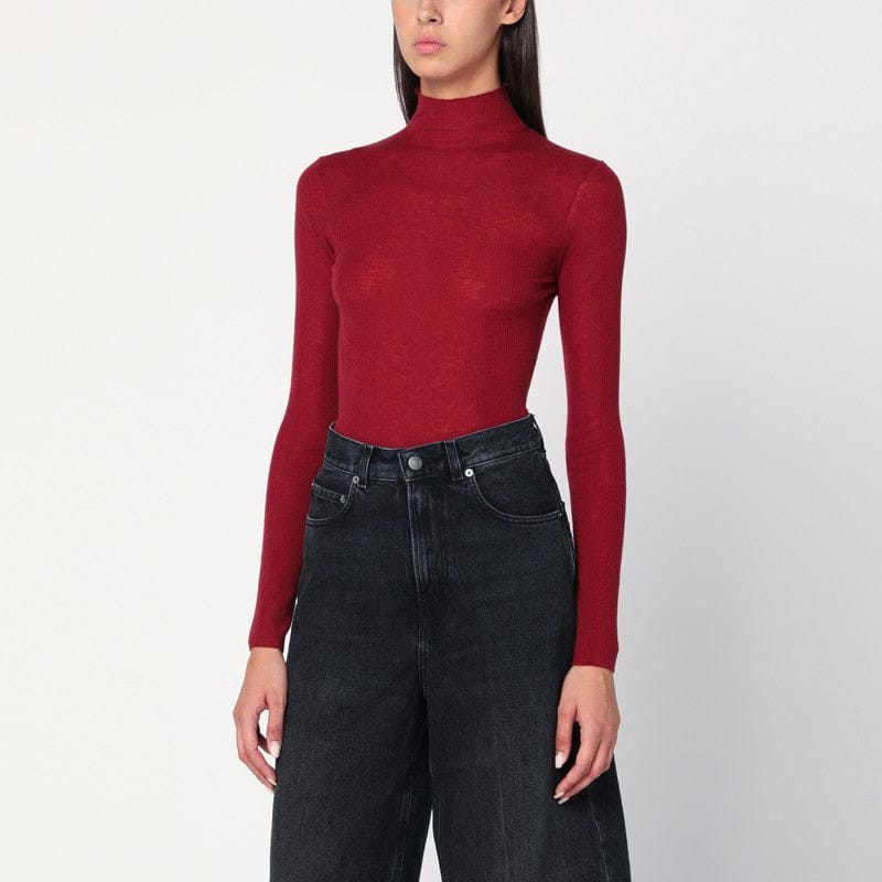 Shirts & Tops 6397 - Bordeaux semi-sheer turtleneck - L Brand