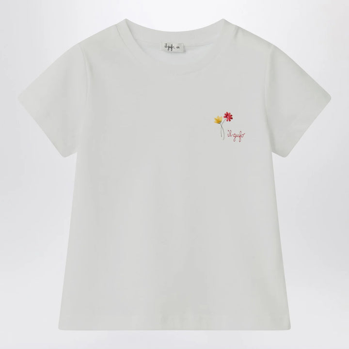 Il Gufo - White T-shirt with embroidered logo