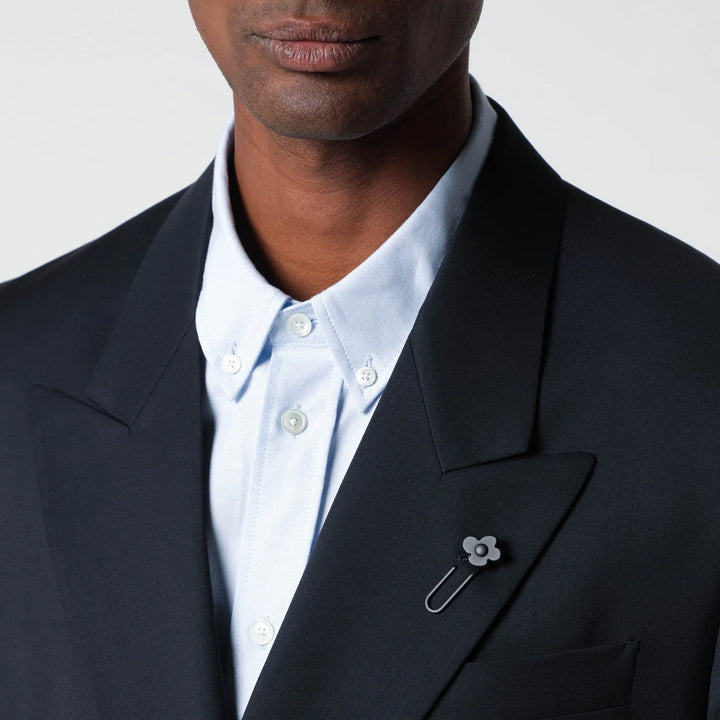 Lardini - Blue double-breasted wool jacket