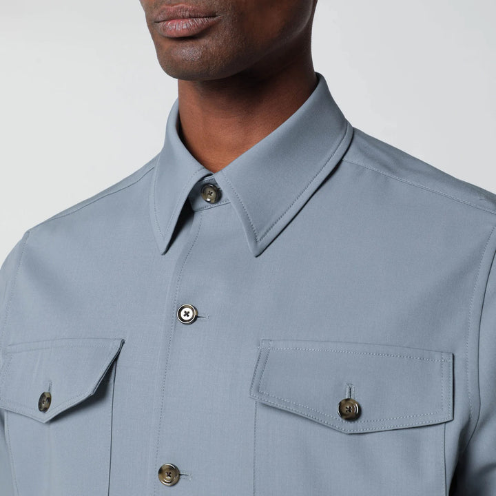Lardini - Grey wool shirt jacket
