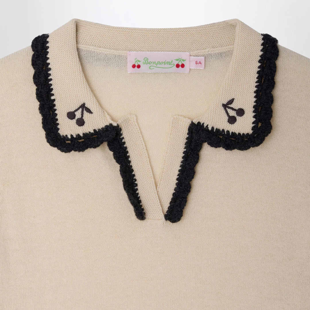 Bonpoint - Lisette écru wool and cotton blend sweater