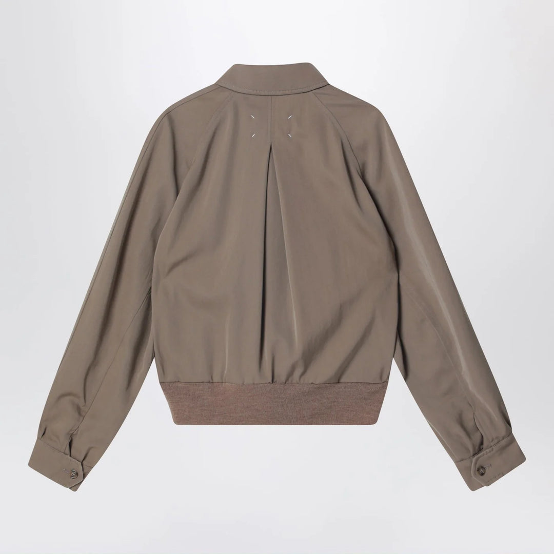 Maison Margiela - Beige virgin wool zip-up jacket