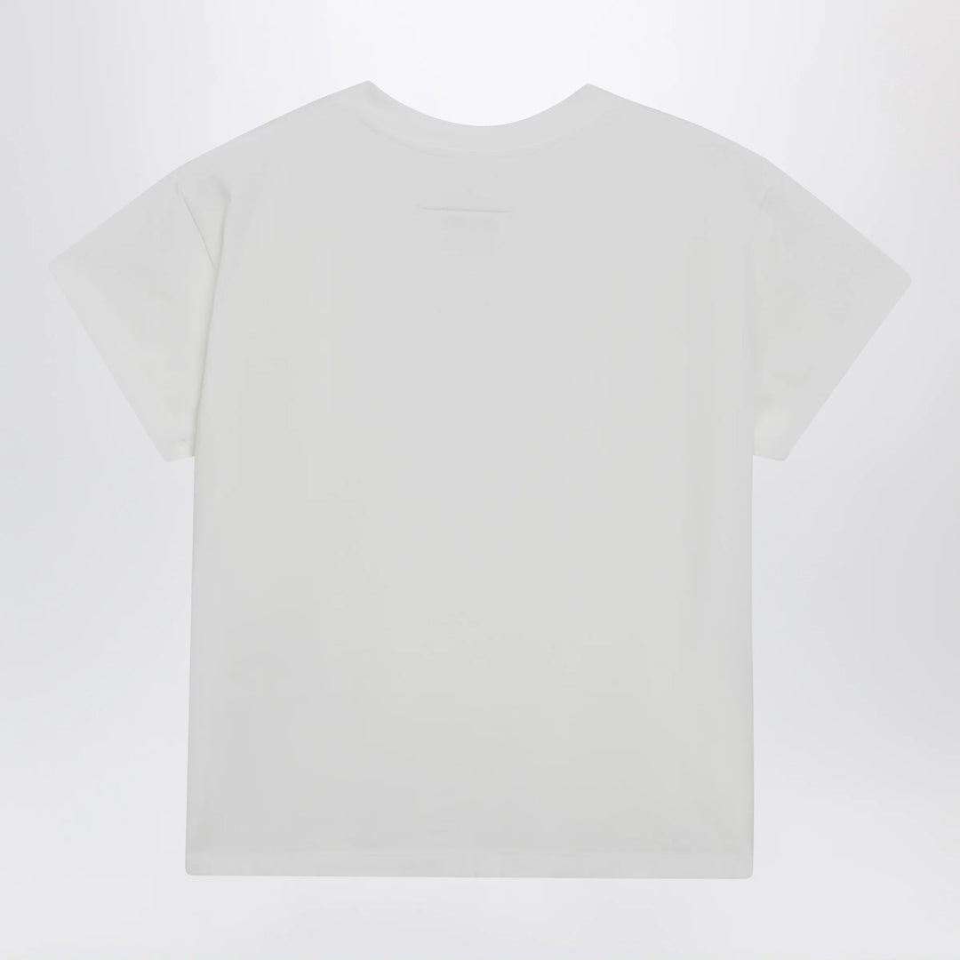 MM6 Maison Margiela - Off-white cotton jersey T-shirt with numeric embroidery