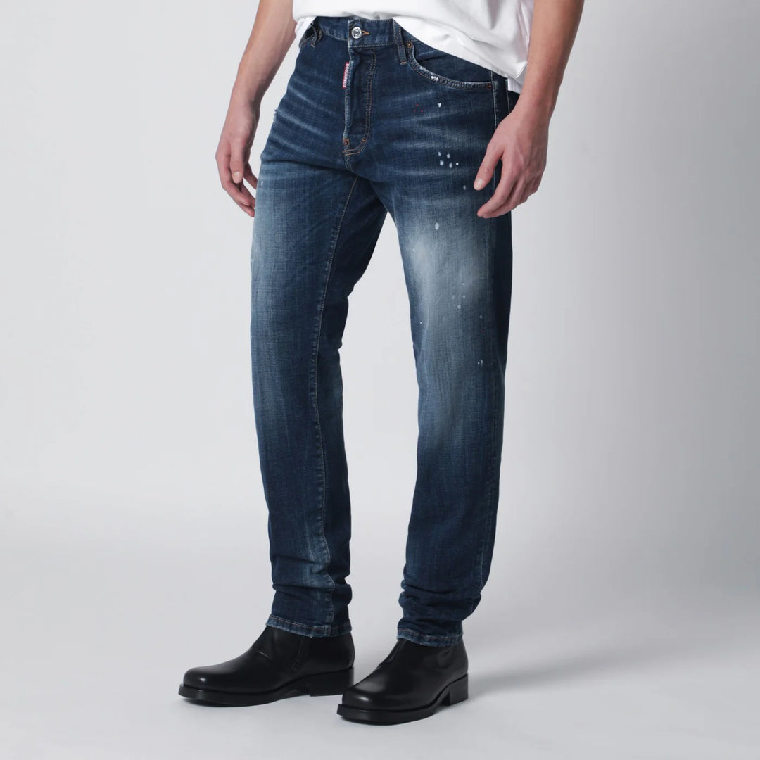 Dsquared2 - Washed blue Teddy jeans with paint splatters