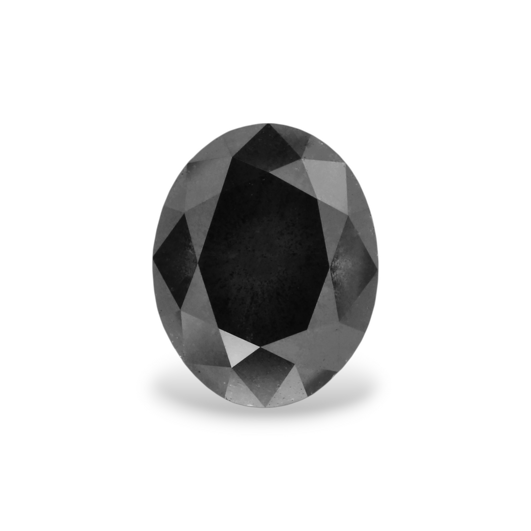 2.32 Carat Natural Black Oval Diamond GIA