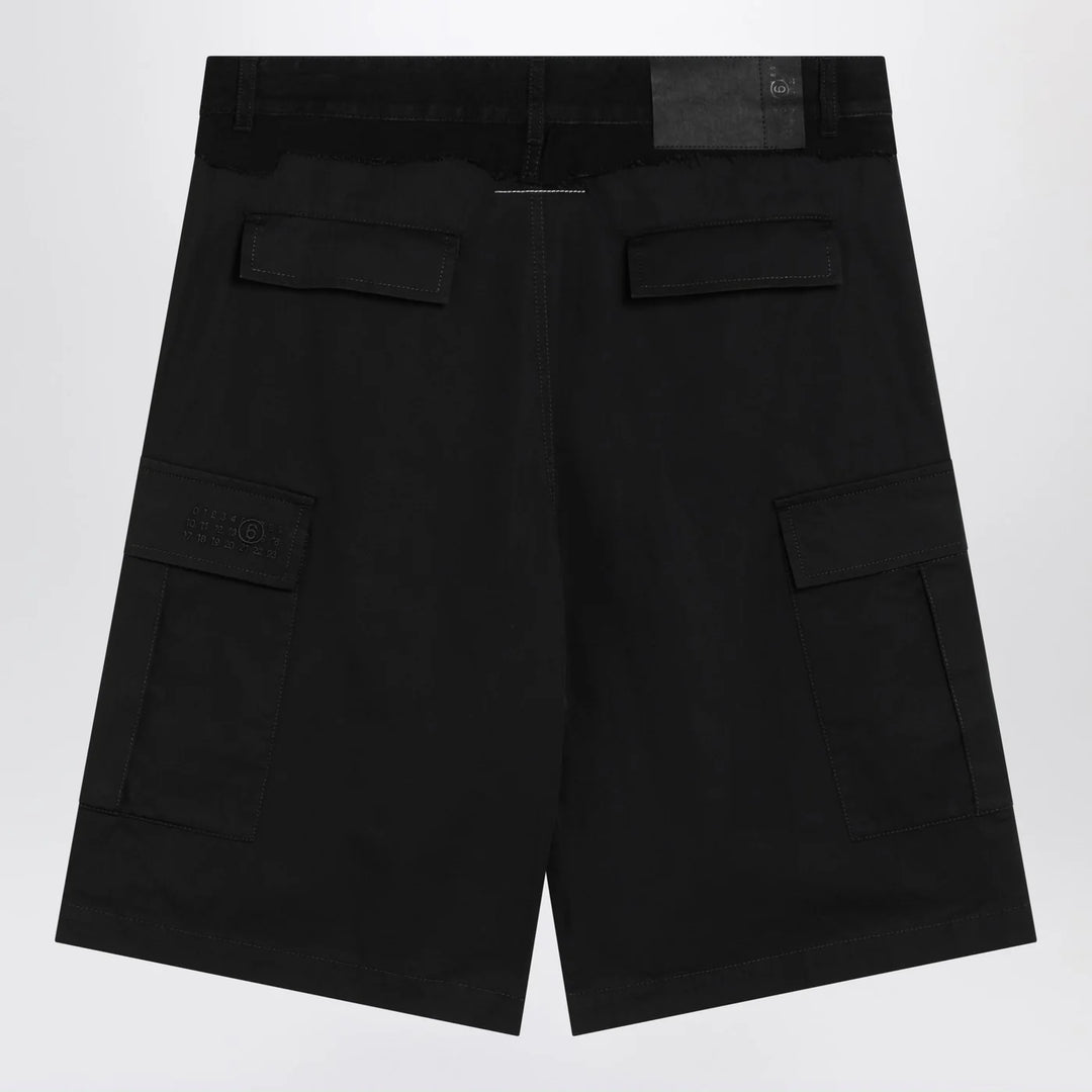 MM6 Maison Margiela - Black wool-blend cargo bermuda shorts