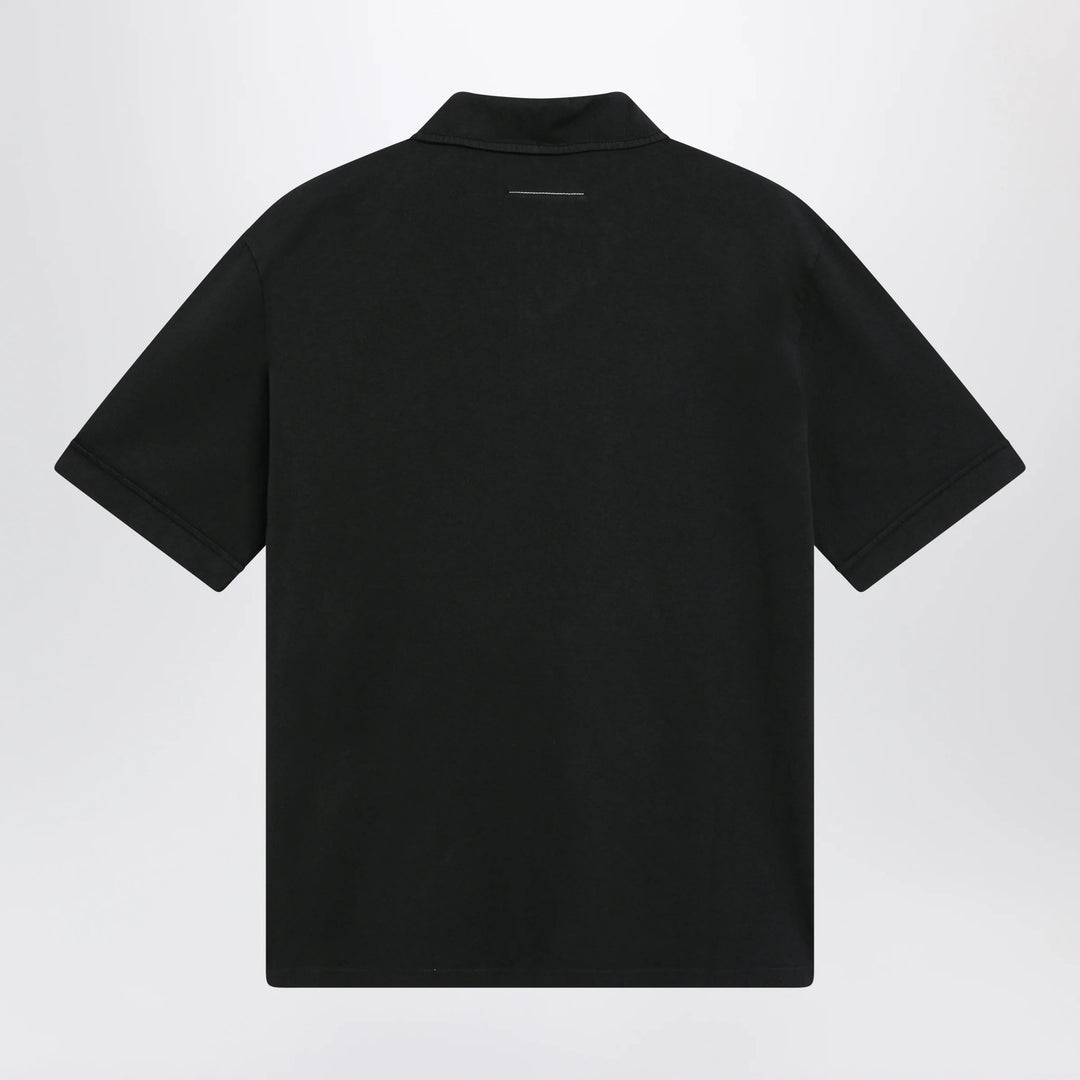 MM6 Maison Margiela - Black cotton polo shirt