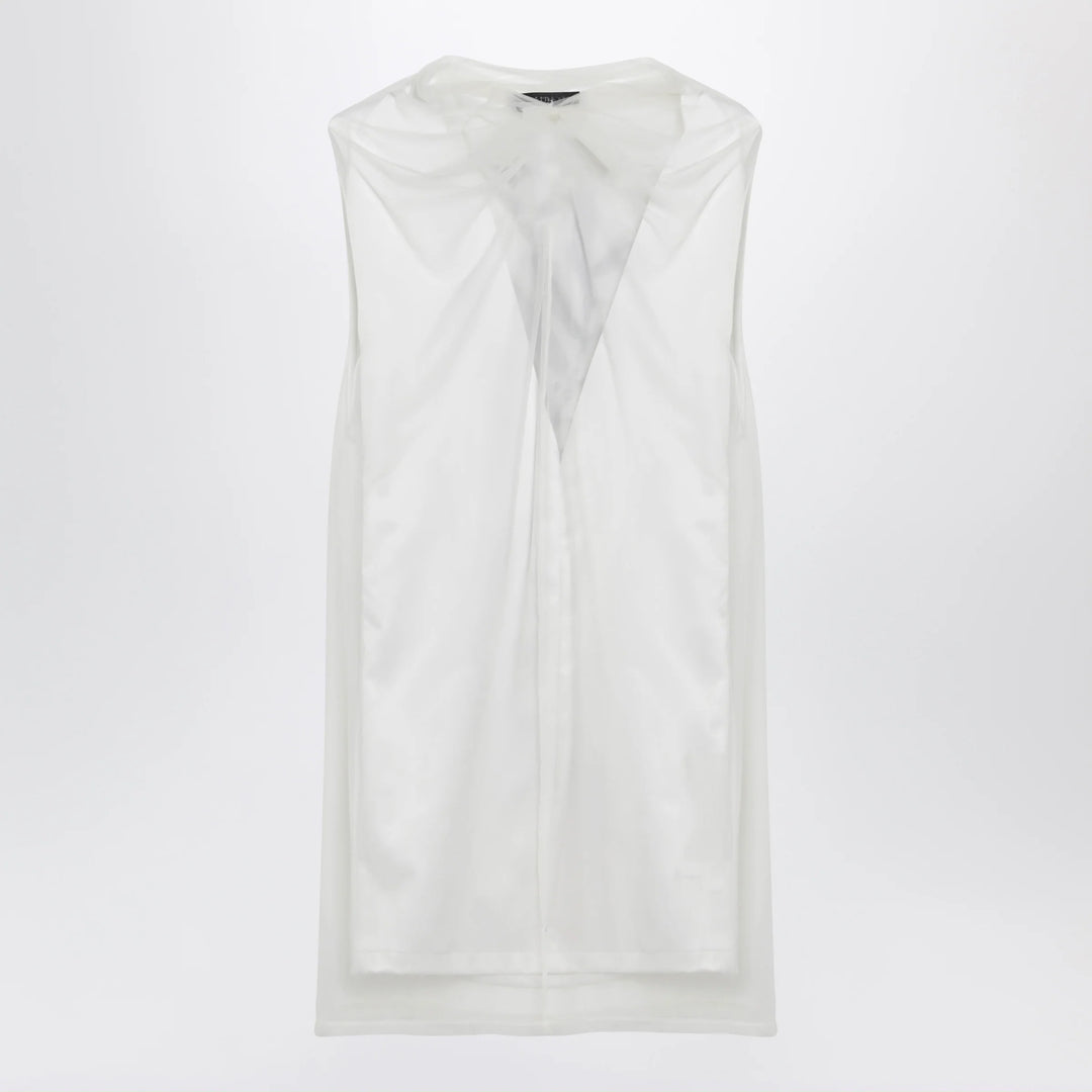 Sportmax - White double-layer dress in satin and tulle