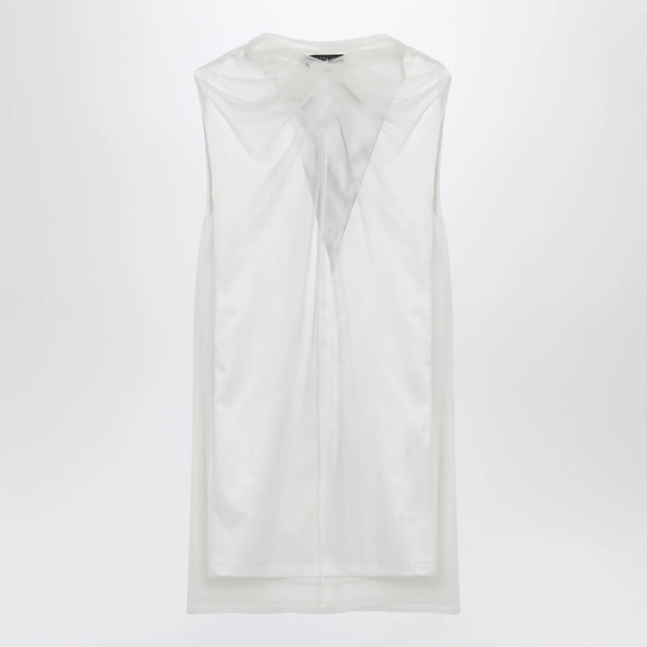 Sportmax - White double-layer dress in satin and tulle