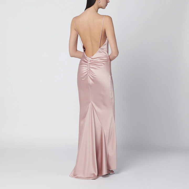 THE ANDAMANE - Peony-coloured Ninfea dress with back draping