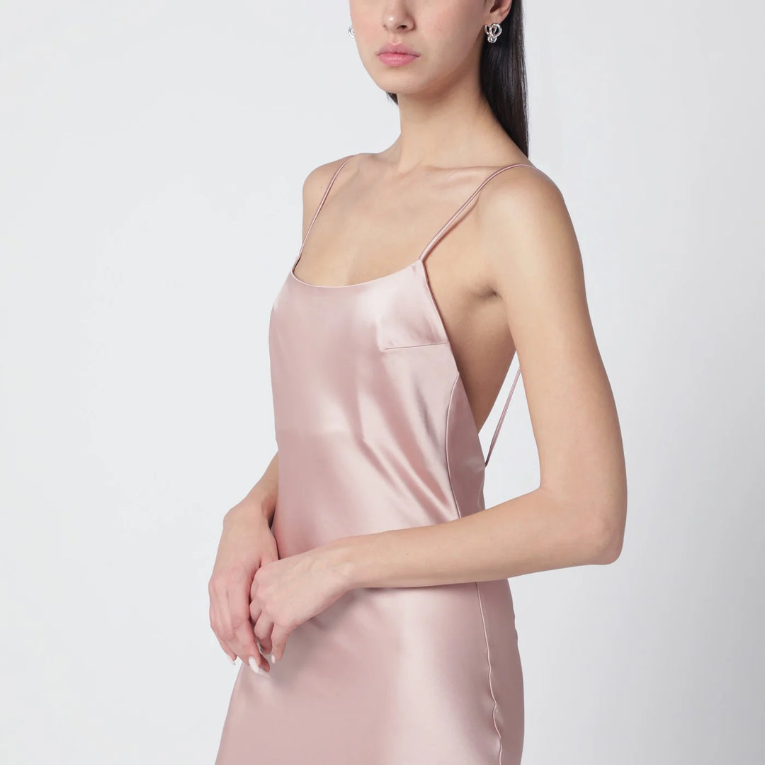 THE ANDAMANE - Peony-coloured Ninfea dress with back draping