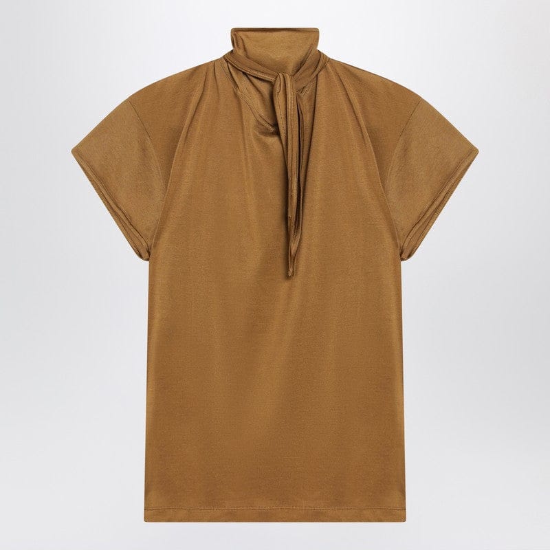 Shirts & Tops LEMAIRE - Cinnamon-brown T-shirt with scarf detail - S Brand