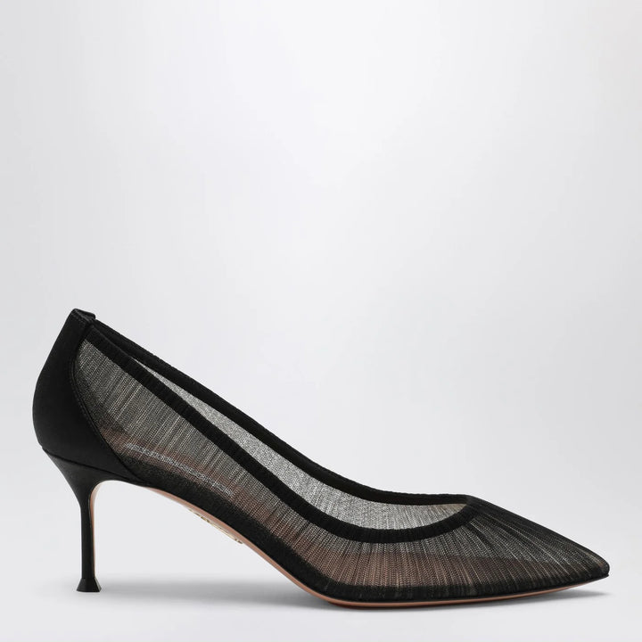 Aquazzura - Voile black pumps in satin and mesh