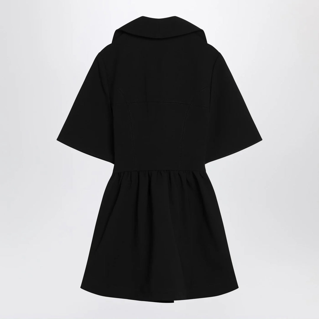 GANNI - Black mini dress in crêpe