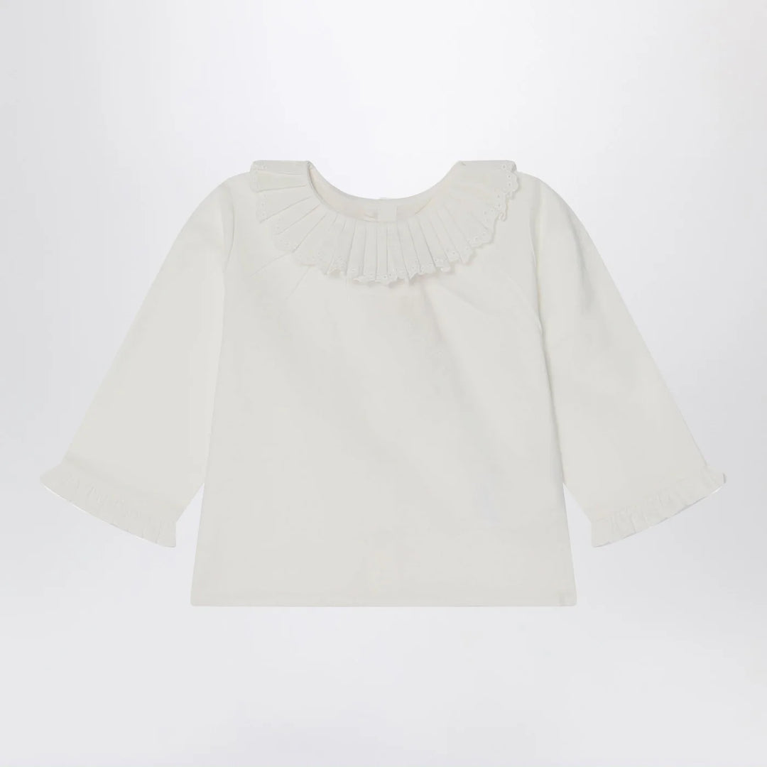 Bonpoint - White Joliette blouse with ruffles