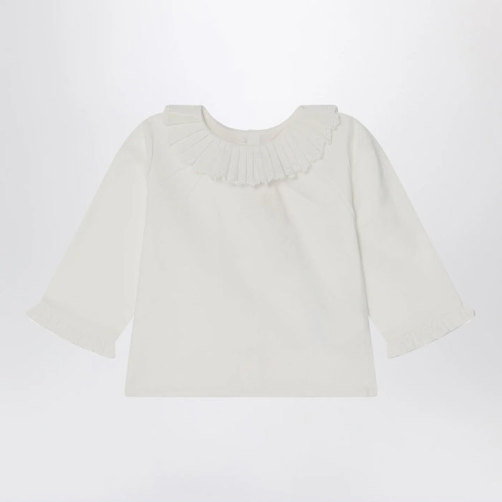 Bonpoint - White Joliette blouse with ruffles