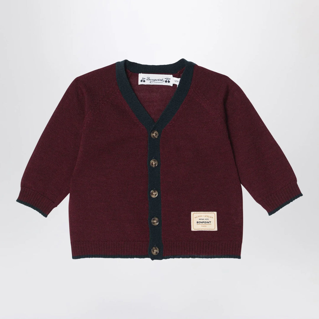 Bonpoint - Burgundy wool cardigan