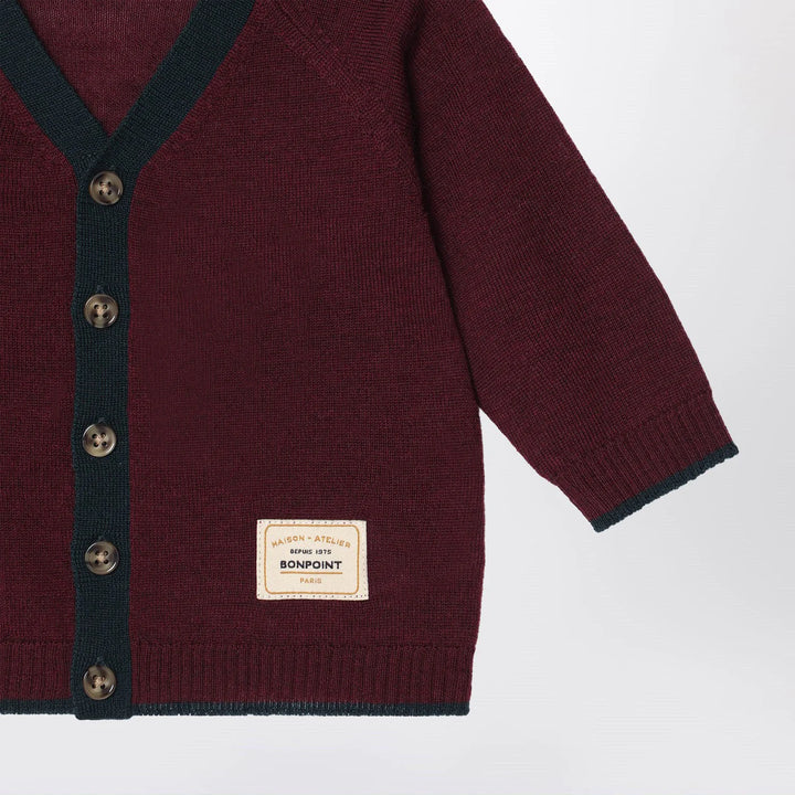 Bonpoint - Burgundy wool cardigan