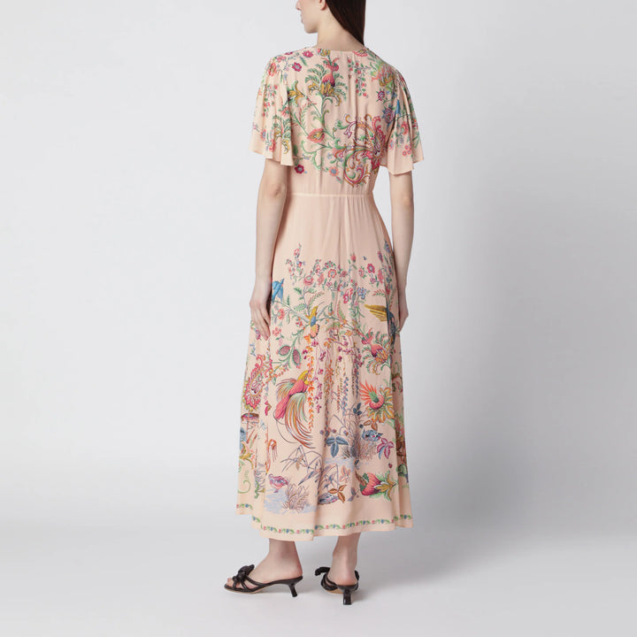 ETRO - Long blush pink dress with floral print