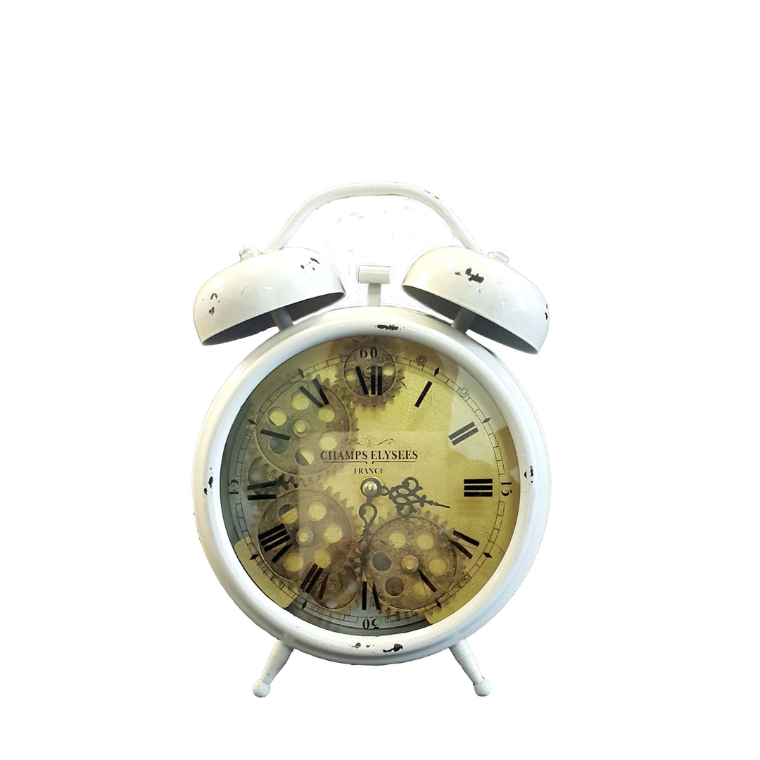 Chilli Alarm Clocks Madame Blance alarm moving cogs bedside clock - white Brand